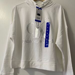 Calvin Klein Jeans  Women White  hoodie Size L
